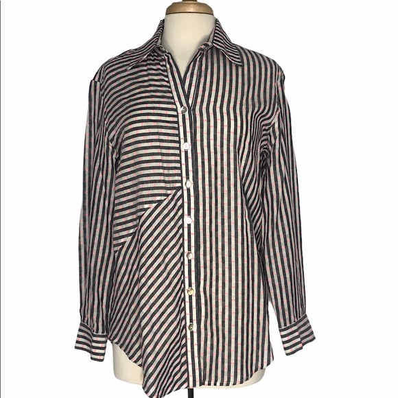 FINLEY Stripped Button-Down Shirt Size Medium - Picture 1 of 6